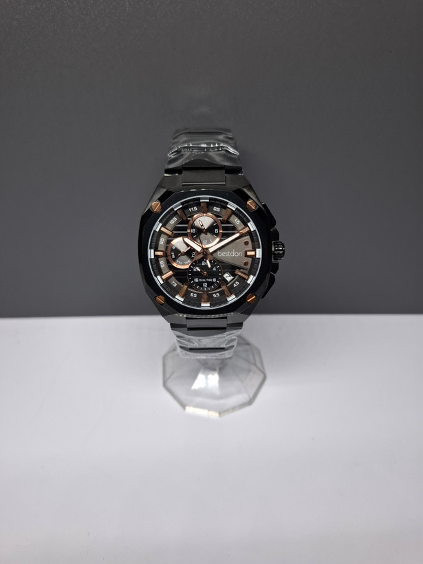 ساعت مردانه برند بستدان اورجینال چهار موتوره تمام مشکی