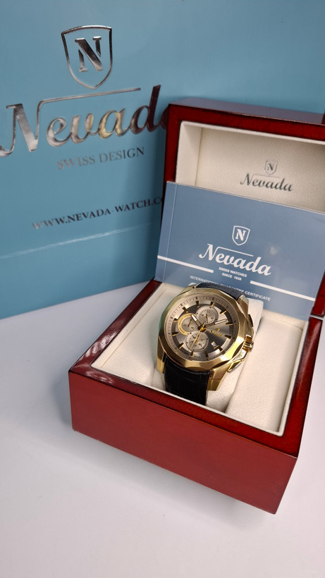 ساعت مردانه برند نوادا با جعبه و پاکت دفترچه نوادا