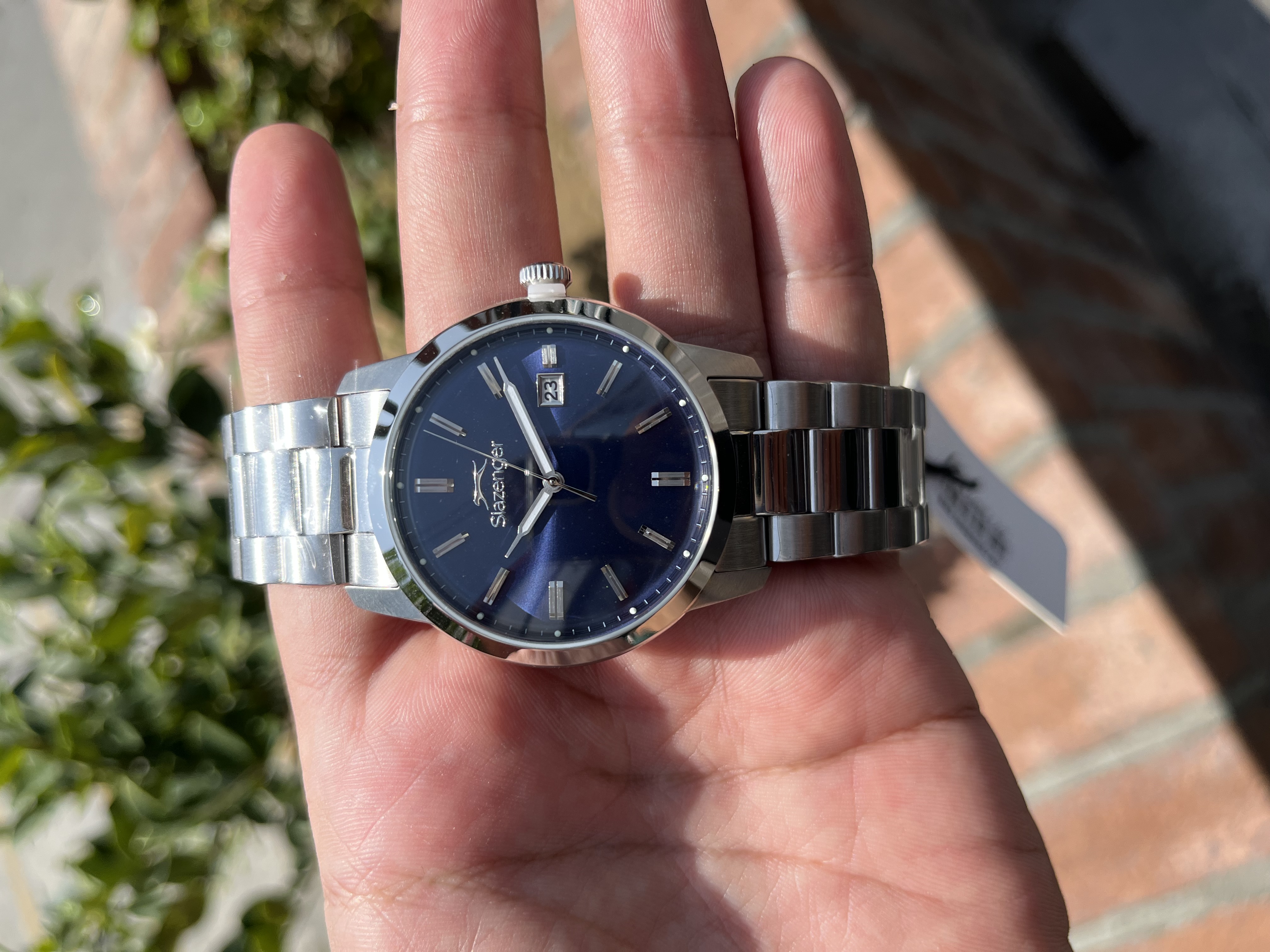ساعت مردانه اسلازنجر صفحه سرمه ای کلاسیک
