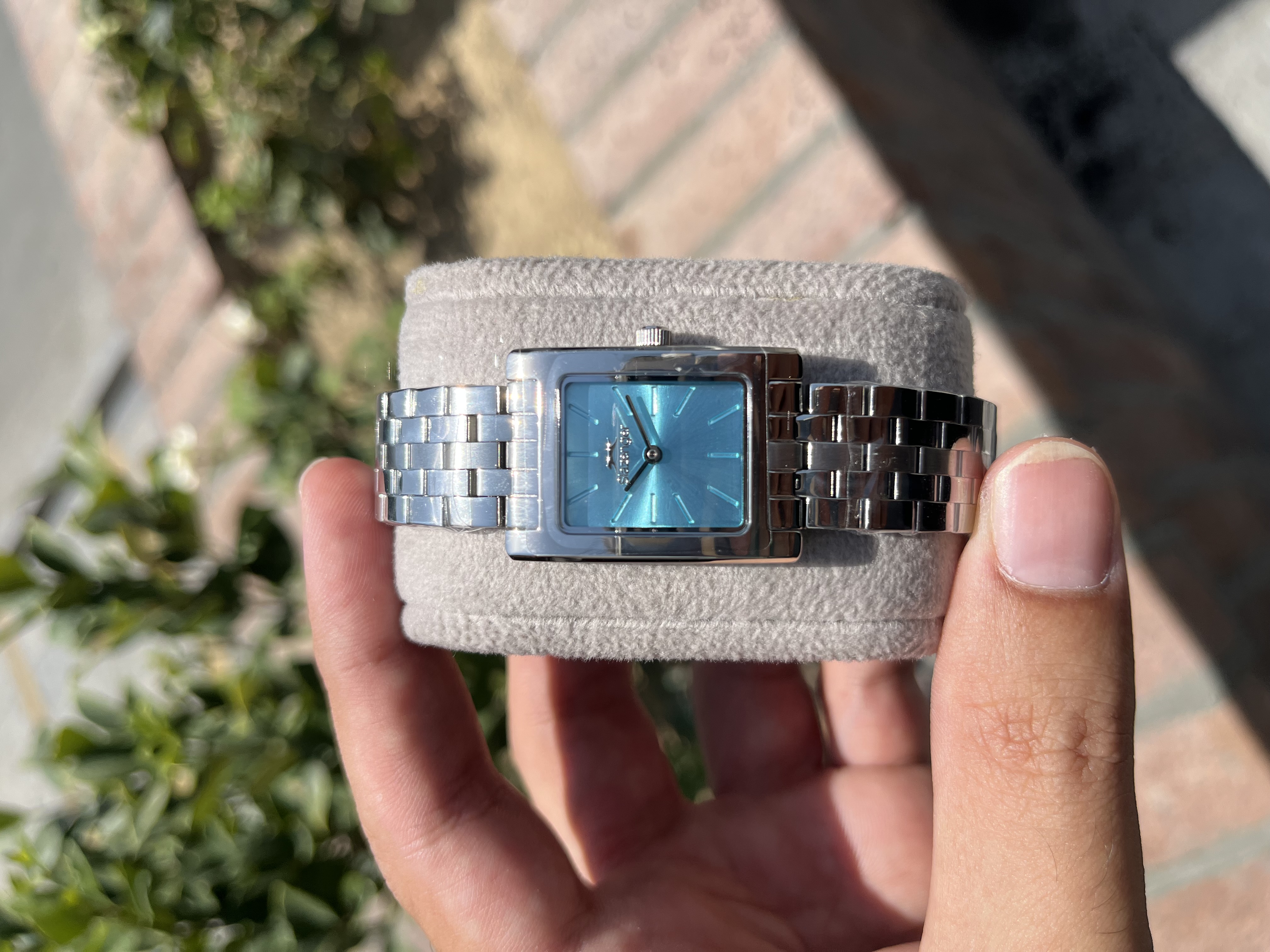 اسلازنجر زنانه صفحه آبی مستطیلی slazenger sl.9.2505.3.03