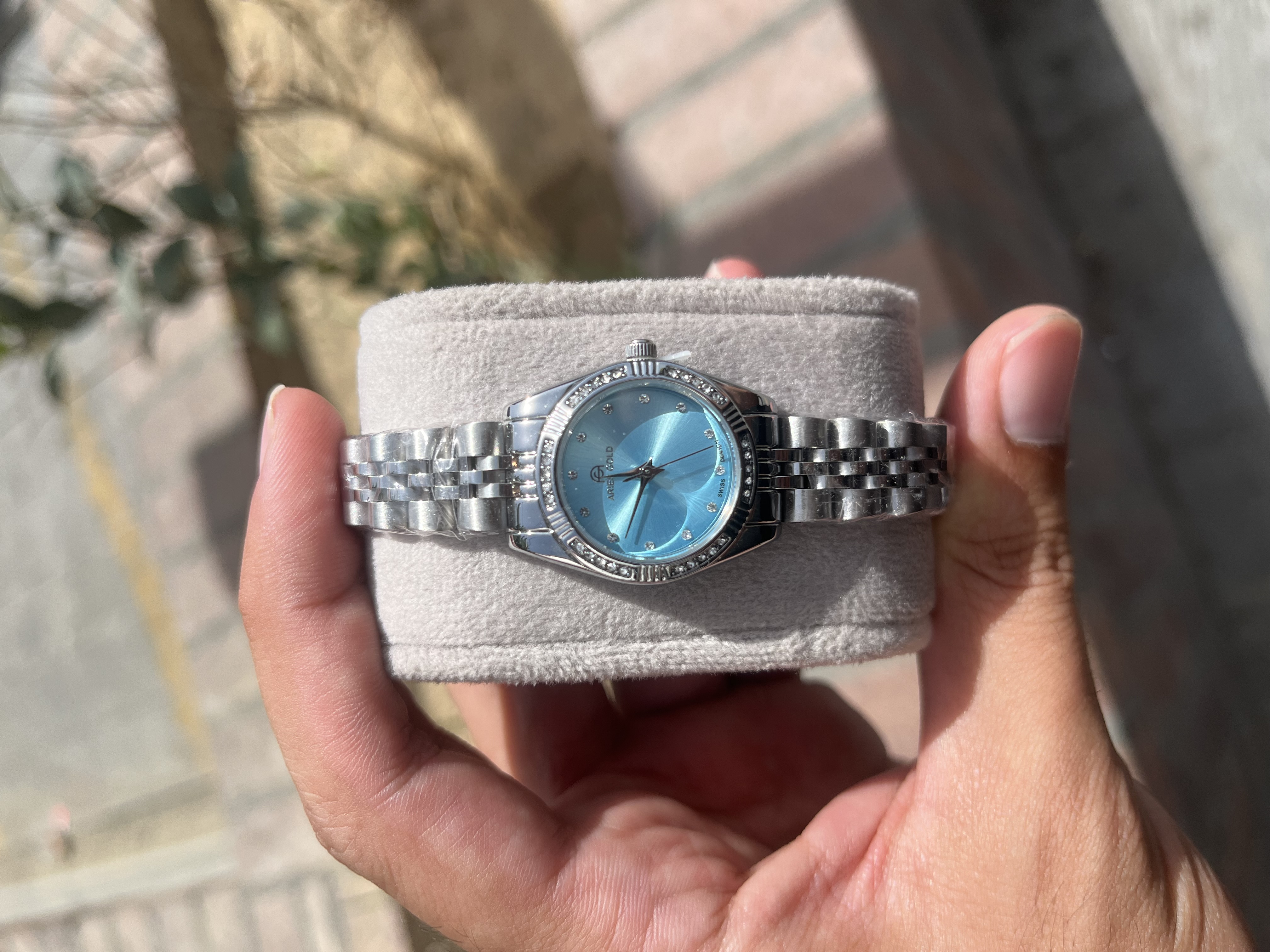 ساعت زنانه آریس گلد استیل صفحه تیفانی