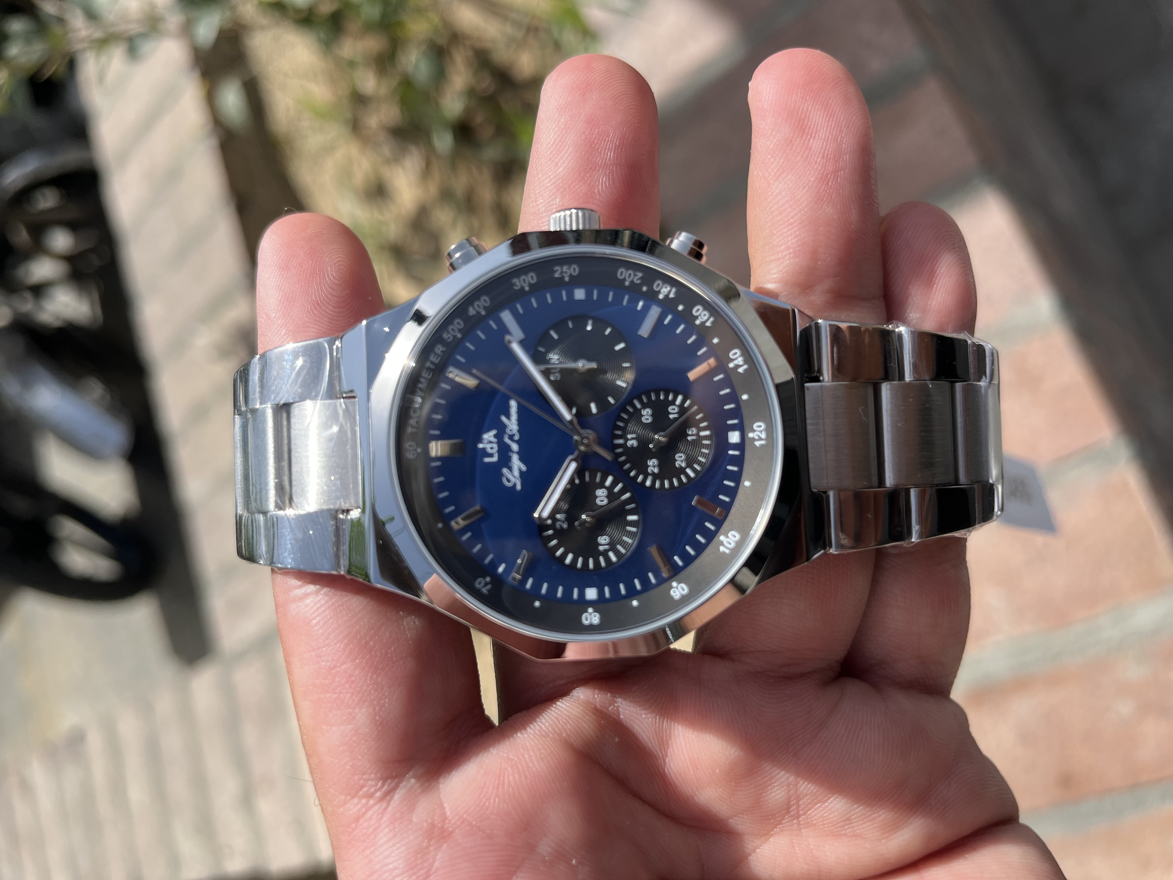 ساعت مردانه برند ال دی ای صفحه سرمه ای سه موتوره