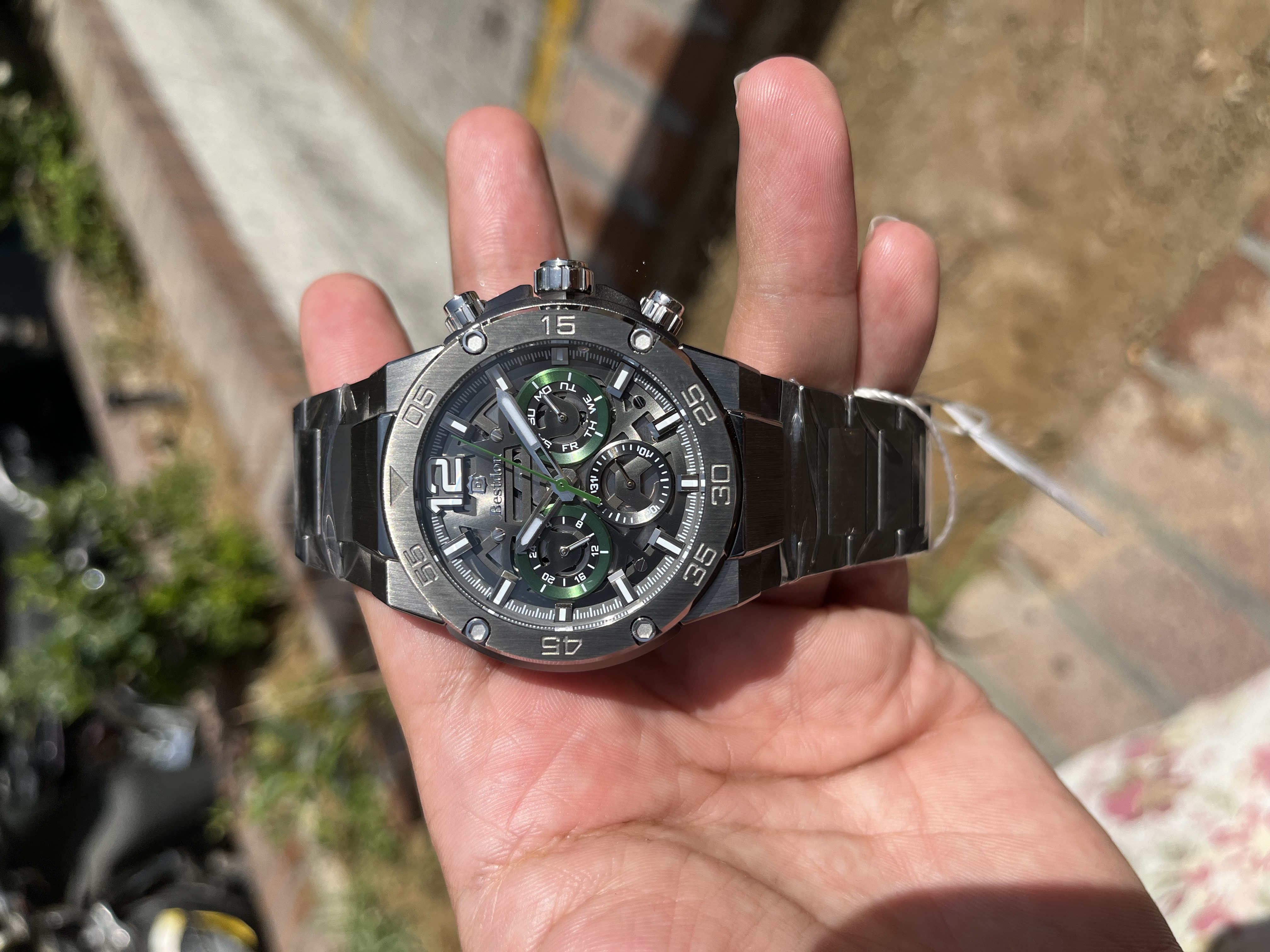 ساعت مردانه بستدون سه موتوره صفحه سبز